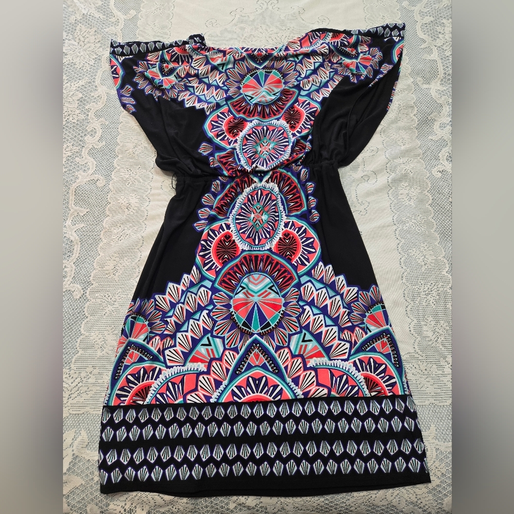 Signature by Sangria Multicolor Geometric Dress Sz 8 - Picture 9 of 9